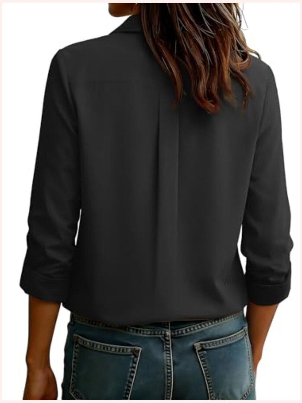Ultra-Soft Non-Iron Wrinkle Free Button Down Blouse Work Top - Picture 5 of 6